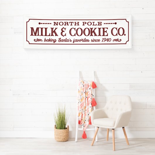 Noord-poolmelk en koekjesbedrijf kerst spandoek (Insitu)