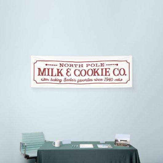 Noord-poolmelk en koekjesbedrijf kerst spandoek (Beurs)