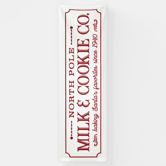 Noord-poolmelk en koekjesbedrijf kerst spandoek (Verticaal)