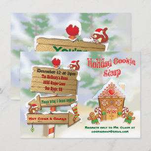 Noord-poolvakantie Cookie Swap-uitnodigingen Kaart