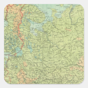 Noord-Rusland en Finland Vierkante Sticker