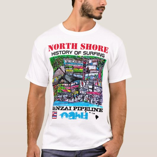 NOORD-SHORE-GESCHIEDENIS VAN OVERDURFPIJPLEIDING T-SHIRT (Voorkant)