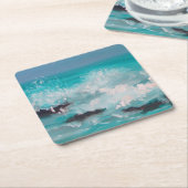 "Noord-Shore Waves" 1, Oliedrukken Kartonnen Onderzetters (Schuin)