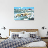 Noord-Slope, Alaska. Polaire Beren Ursus Canvas Afdruk (Insitu (Slaapkamer))