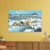 Noord-Slope, Alaska. Polaire Beren Ursus Canvas Afdruk (Insitu (Woonkamer))