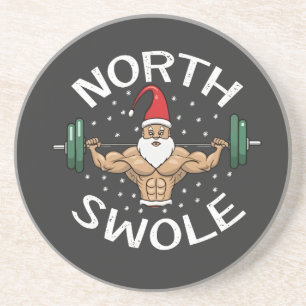 Noord Spier Grappige Spier Kerstman Kerst Fitness Zandsteen Onderzetter