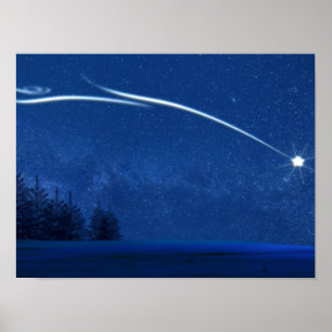 Noord-Star boven het bos Poster