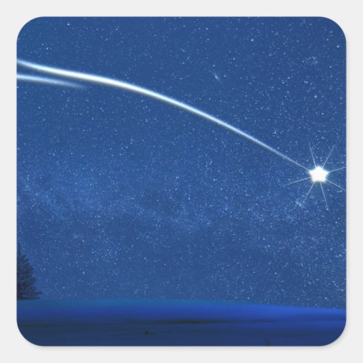 Noord-Star boven het bos Vierkante Sticker (Voorkant)