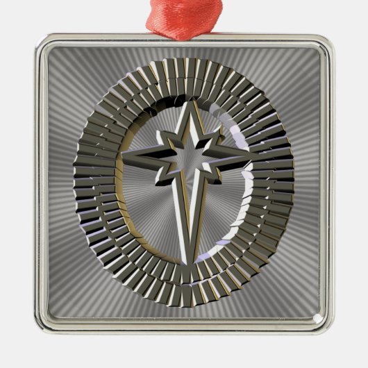 Noord-Star kerstversieringen Metalen Ornament (Voorkant)