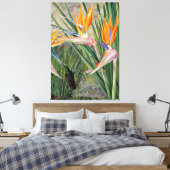Noord - Strelitzia en Sugar Birds, Zuid - Afrika Canvas Afdruk (Insitu (Slaapkamer))