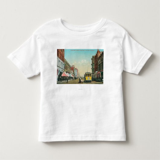 Noord-Uitzicht van 5th Street van F Street Kinder Shirts (Voorkant)