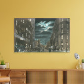 Noord-Uitzicht van Chenango Street bij Night Canvas Afdruk (Insitu (Woonkamer))