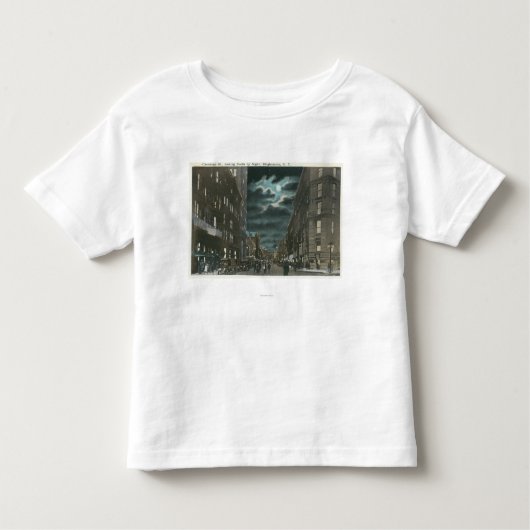 Noord-Uitzicht van Chenango Street bij Night Kinder Shirts (Voorkant)