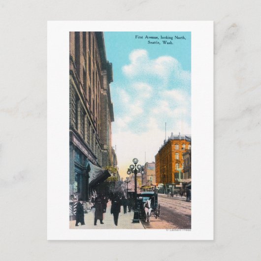 Noord-Uitzicht van First Avenue Briefkaart (Voorkant)