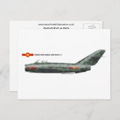 Noord-Vietnam Shenyang J-5 (MiG-17) Briefkaart (Voorkant / Achterkant)