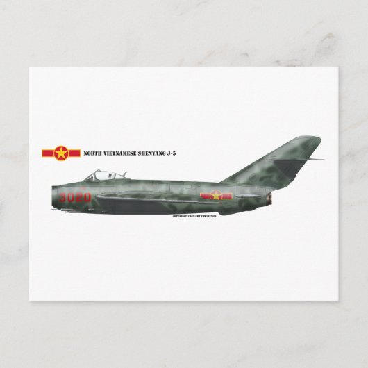 Noord-Vietnam Shenyang J-5 (MiG-17) Briefkaart (Voorkant)
