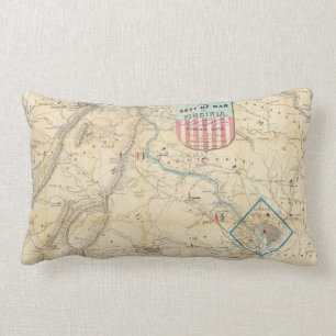  Noord-Virginia Civil War Map (1862) Kussen
