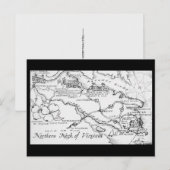Noord-Virginia Kaart Ansichtkaart (Voorkant / Achterkant)
