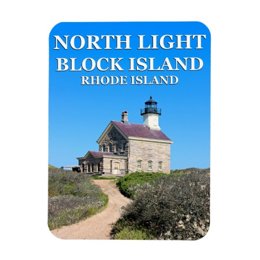 Noord-vuurtoren, Block Island RI Flexi-Magnet Magneet (Verticaal)