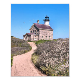 Noord vuurtoren, Block Island RI Foto Print Afdruk