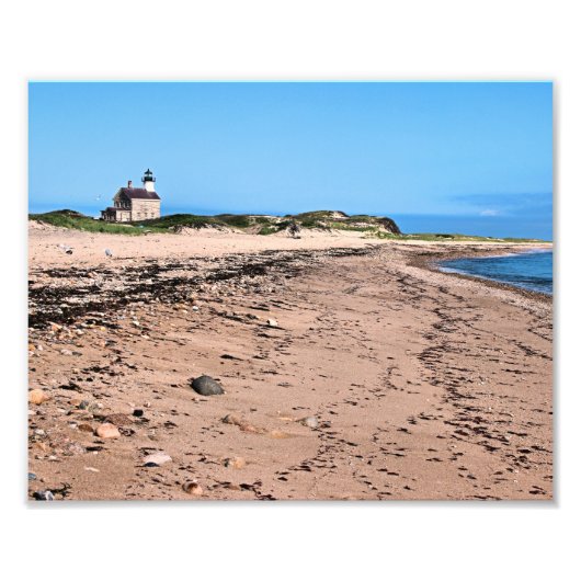 Noord vuurtoren, Block Island RI Foto Print Afdruk (Voorkant)