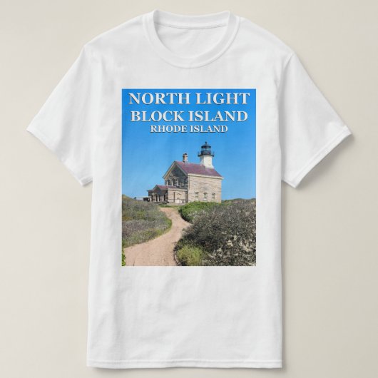Noord-vuurtoren, Block Island RI T-Shirt (Design voorkant)