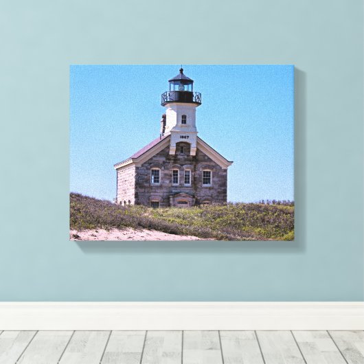 Noord vuurtoren, Block Island Wrapped Canvas (Insitu (Houten vloer))