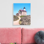 Noord vuurtoren, Block Island Wrapped Canvas (Insitu (Woonkamer))