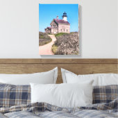 Noord vuurtoren, Block Island Wrapped Canvas (Insitu (Slaapkamer))