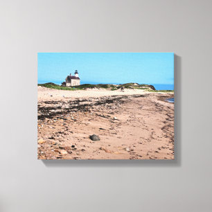 Noord vuurtoren, Block Island Wrapped Canvas Afdruk