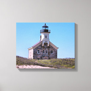 Noord vuurtoren, Block Island Wrapped Canvas Afdruk