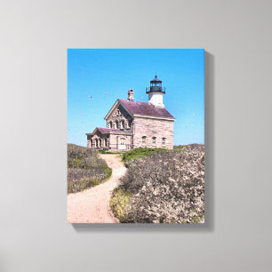 Noord vuurtoren, Block Island Wrapped Canvas Afdruk