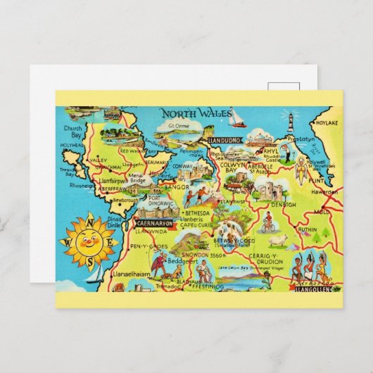 Noord-Wales Briefkaart (Voorkant / Achterkant)