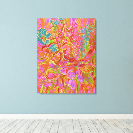 Noord-wilde bloemen Bright bloem Canvas Afdruk (Insitu (Houten vloer))