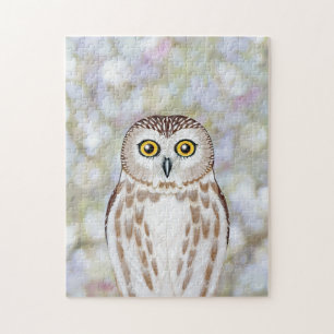 noord zaag whet owl ( portret van bos - en landdie legpuzzel