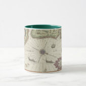 Noord-Zee Antiek kaart Two-Tone Mok - Groen (Midden)