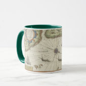 Noord-Zee Antiek kaart Two-Tone Mok - Groen (Voorkant links)