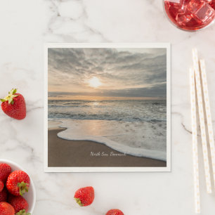 Noord-Zee, Denemarken pittoreske zonsondergang, Servet