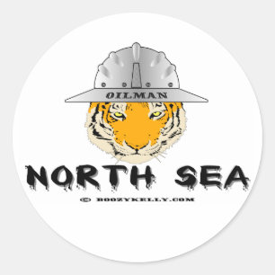 Noord-Zee tijger, olieveldbok Ronde Sticker