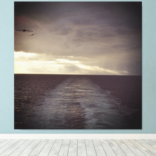 Noord-Zee Zeegezicht, Oceaan Uitzicht Canvas Afdruk (Insitu (Houten vloer))