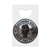 noord - zielschrome en zwart creditkaart flessenopener (Voorkant)