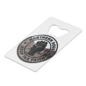 noord - zielschrome en zwart creditkaart flessenopener (Achterkant Gekanteld)