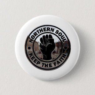 noord - zielschrome en zwart ronde button 5,7 cm
