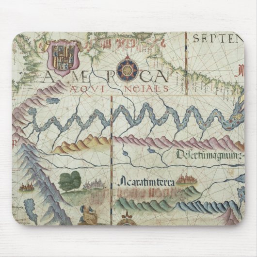 Noord-Zuid-Amerika, detail van de wereld Muismat (Voorkant)
