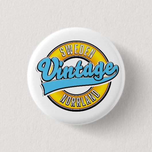 Noord-Zweden  logo Ronde Button 3,2 Cm (Voorkant)