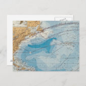 Noordatlantische oceaankaart briefkaart (Voorkant / Achterkant)