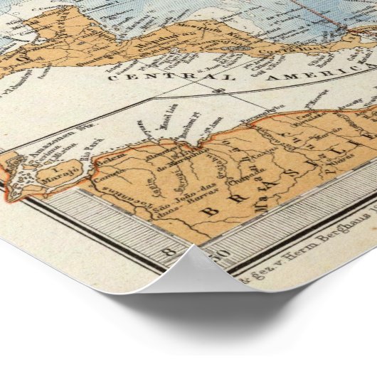 Noordatlantische oceaankaart poster (Hoek)