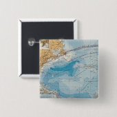 Noordatlantische oceaankaart vierkante button 5,1 cm (Voorkant /achterkant)