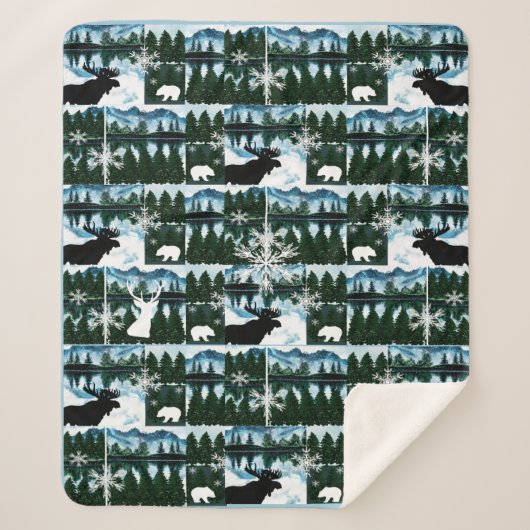 Noordbooregebergte landschap Med Sherpa B Deken (Voorkant)