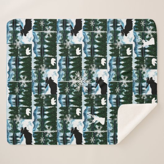 Noordbooregebergte landschap Med Sherpa B Sherpa Deken (Voorkant (horizontaal))